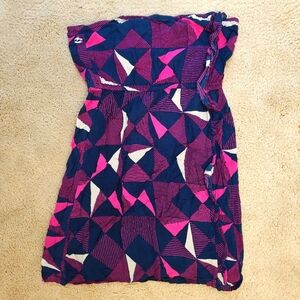 90's Billabong Geometric Strapless Viscose Mini Dress